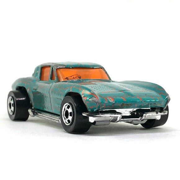 🦋 Hot Wheels Corvette Stingray split window 1979 teal blue orange crackle AS IS - Picture 11 of 16